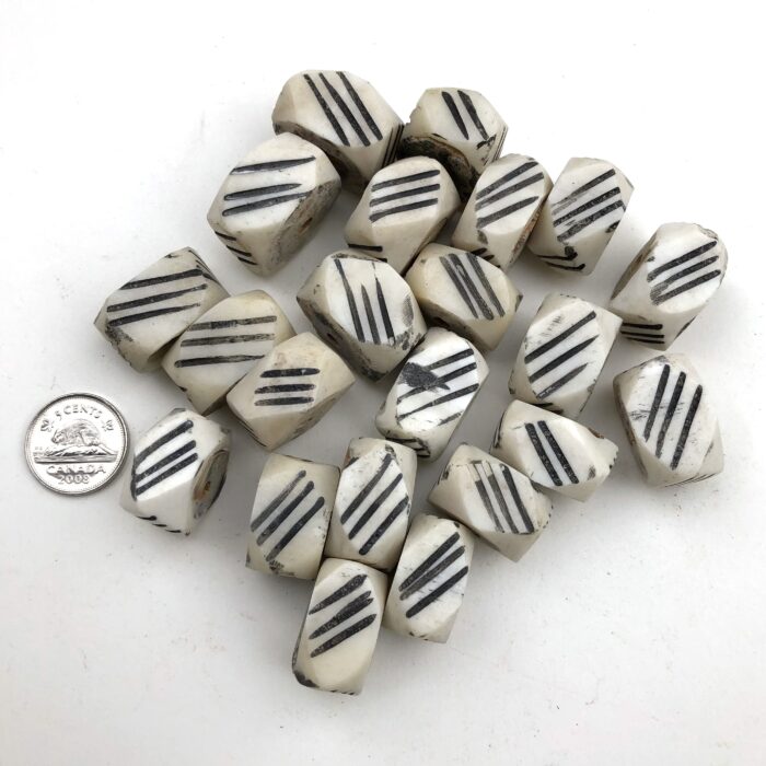 Irregular Shaped Batik Bone Beads