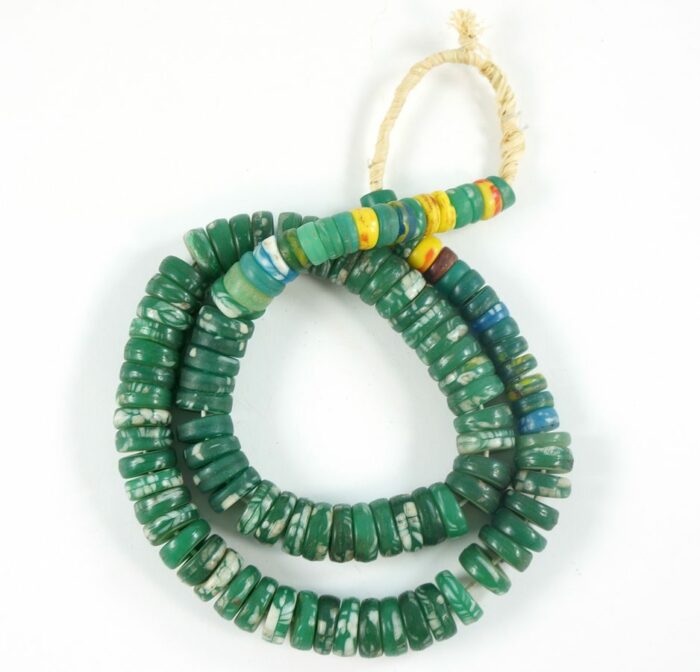 Green+White Kakamba Beads 6-12mm