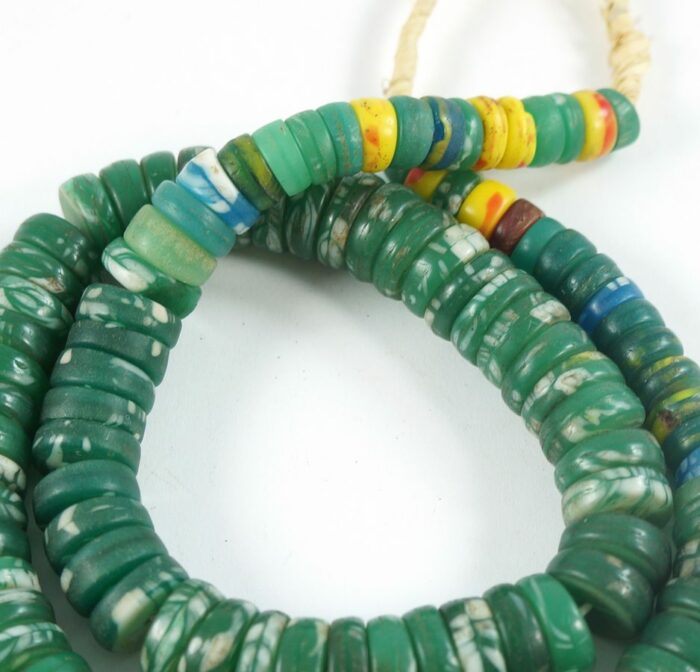 Green+White Kakamba Beads 6-12mm - Image 2