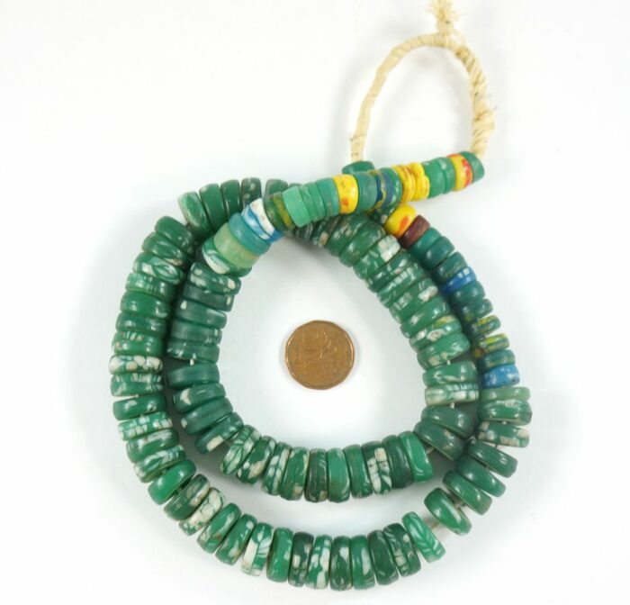 Green+White Kakamba Beads 6-12mm - Image 3