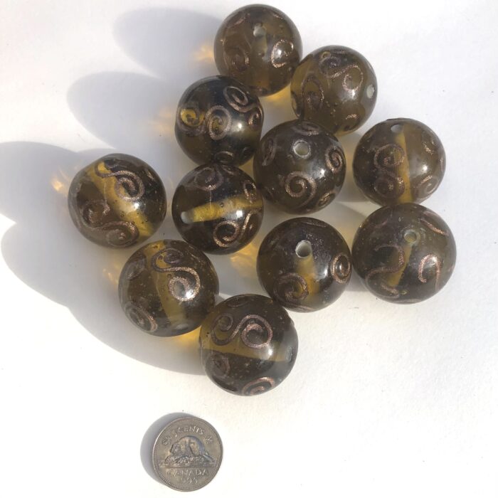 Yellow Vintage Glass Beads