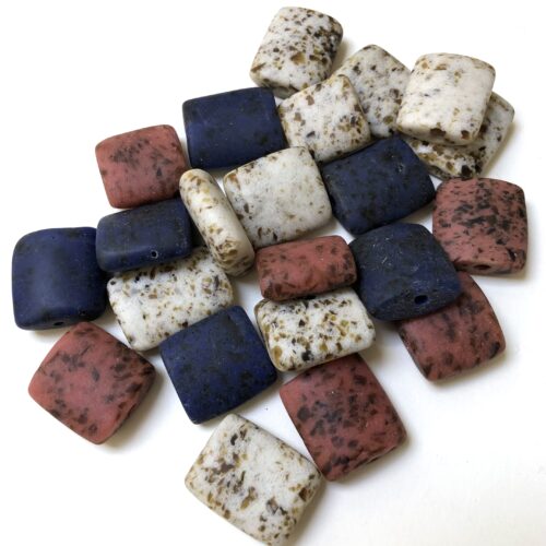 Rectangular Speckled Recycled Glass Beads