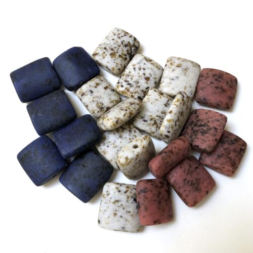 Rectangular Speckled Recycled Glass Beads