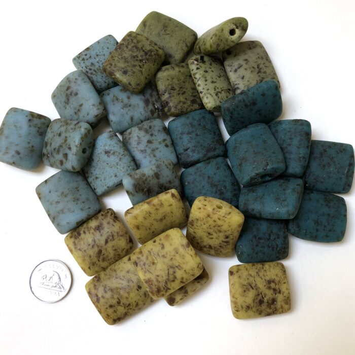 Rectangular Speckled Recycled Glass Beads