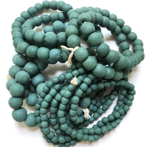 Polished Green Recycled Glass Beads