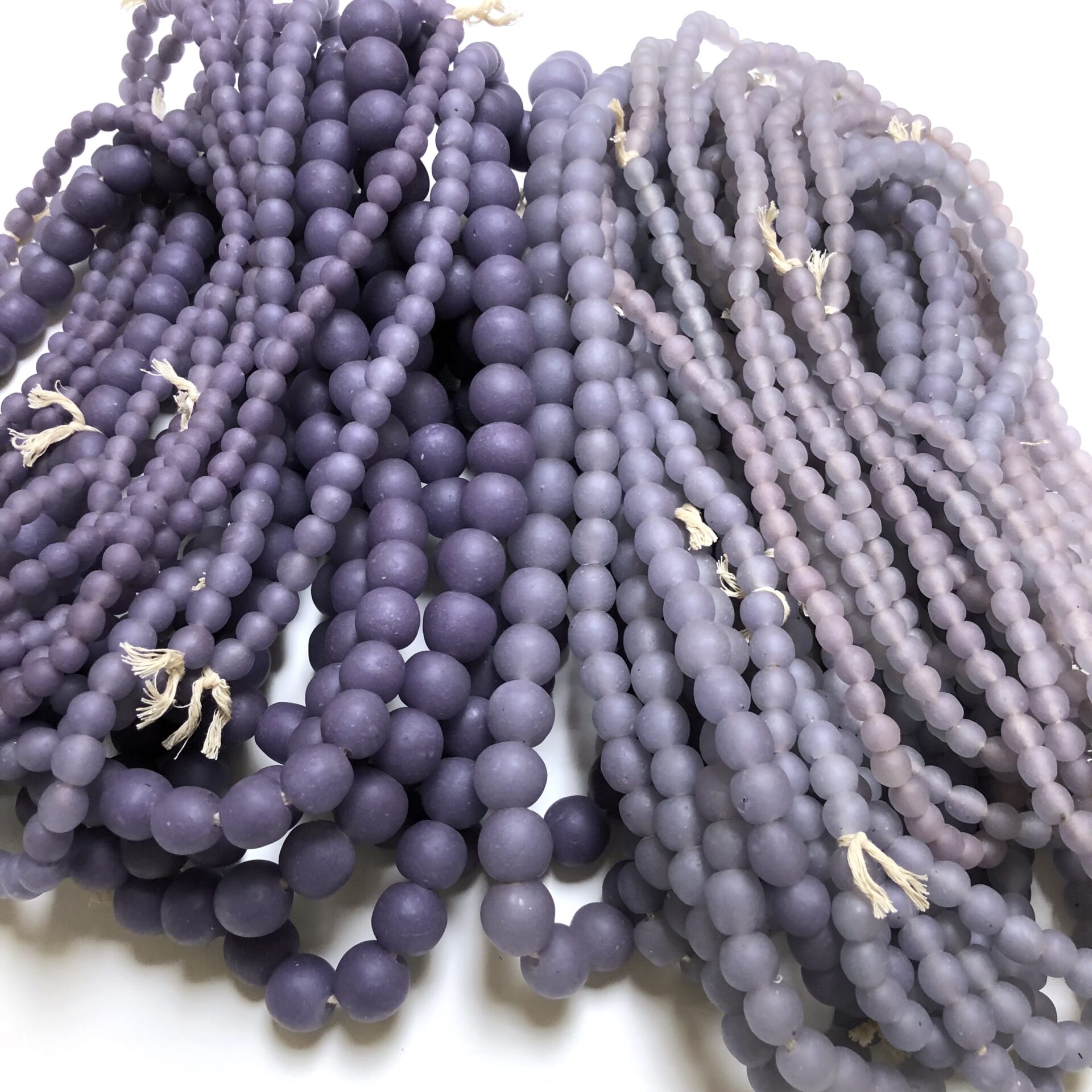 Polished Paster Recycled Glass Beads