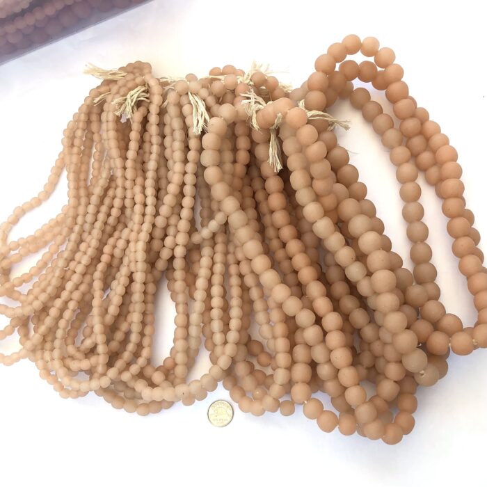 Pastel Blush Pink Recycled Glass Beads