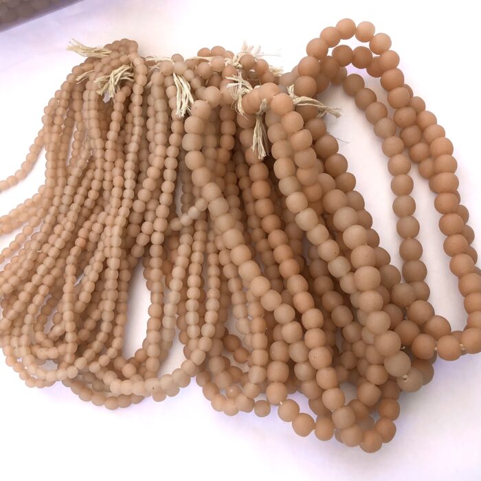 Pastel Blush Pink Recycled Glass Beads