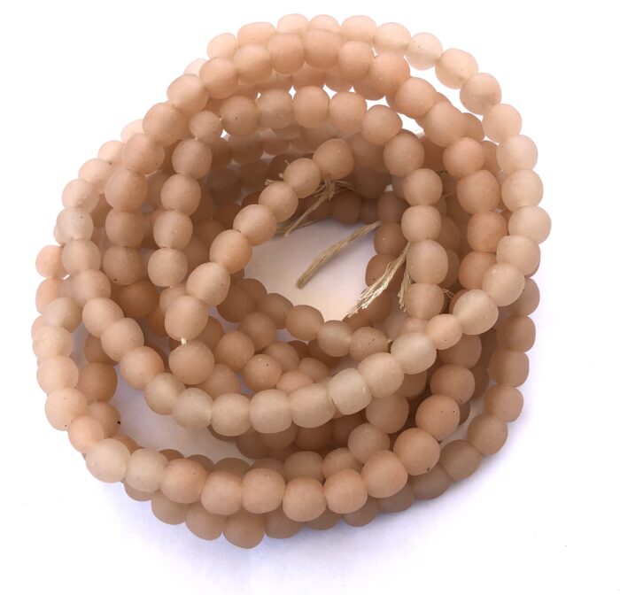 Pastel Blush Pink Recycled Glass Beads
