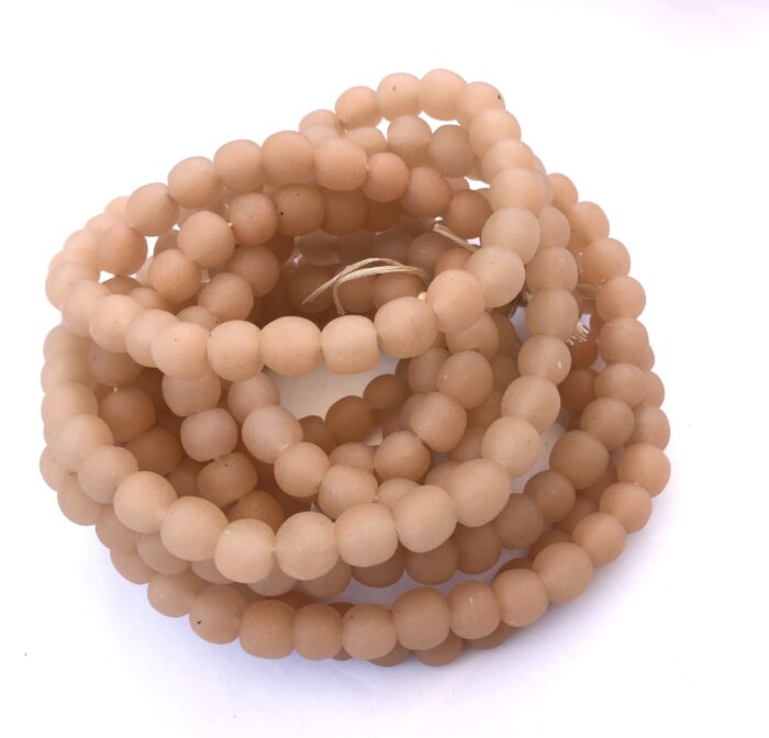 Pastel Blush Pink Recycled Glass Beads