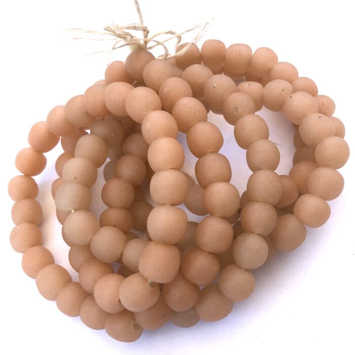 Pastel Blush Pink Recycled Glass Beads