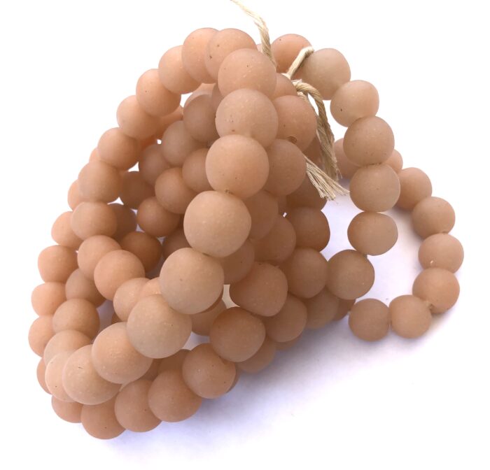 Pastel Blush Pink Recycled Glass Beads
