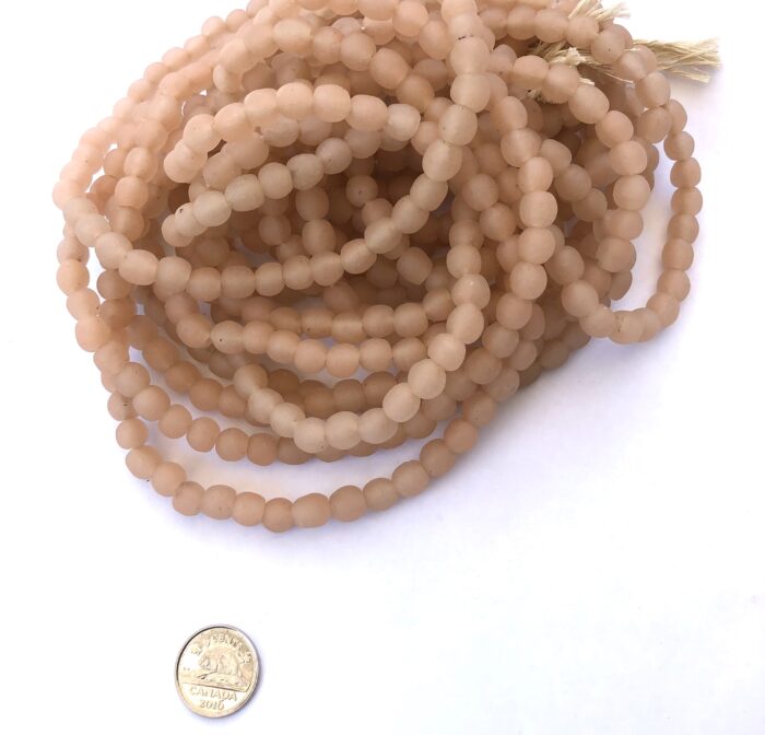 Pastel Blush Pink Recycled Glass Beads