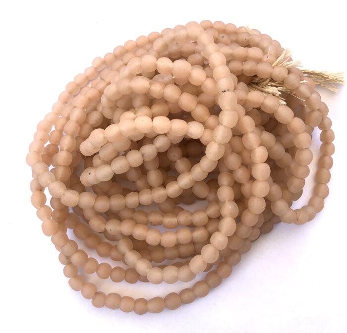 Pastel Blush Pink Recycled Glass Beads