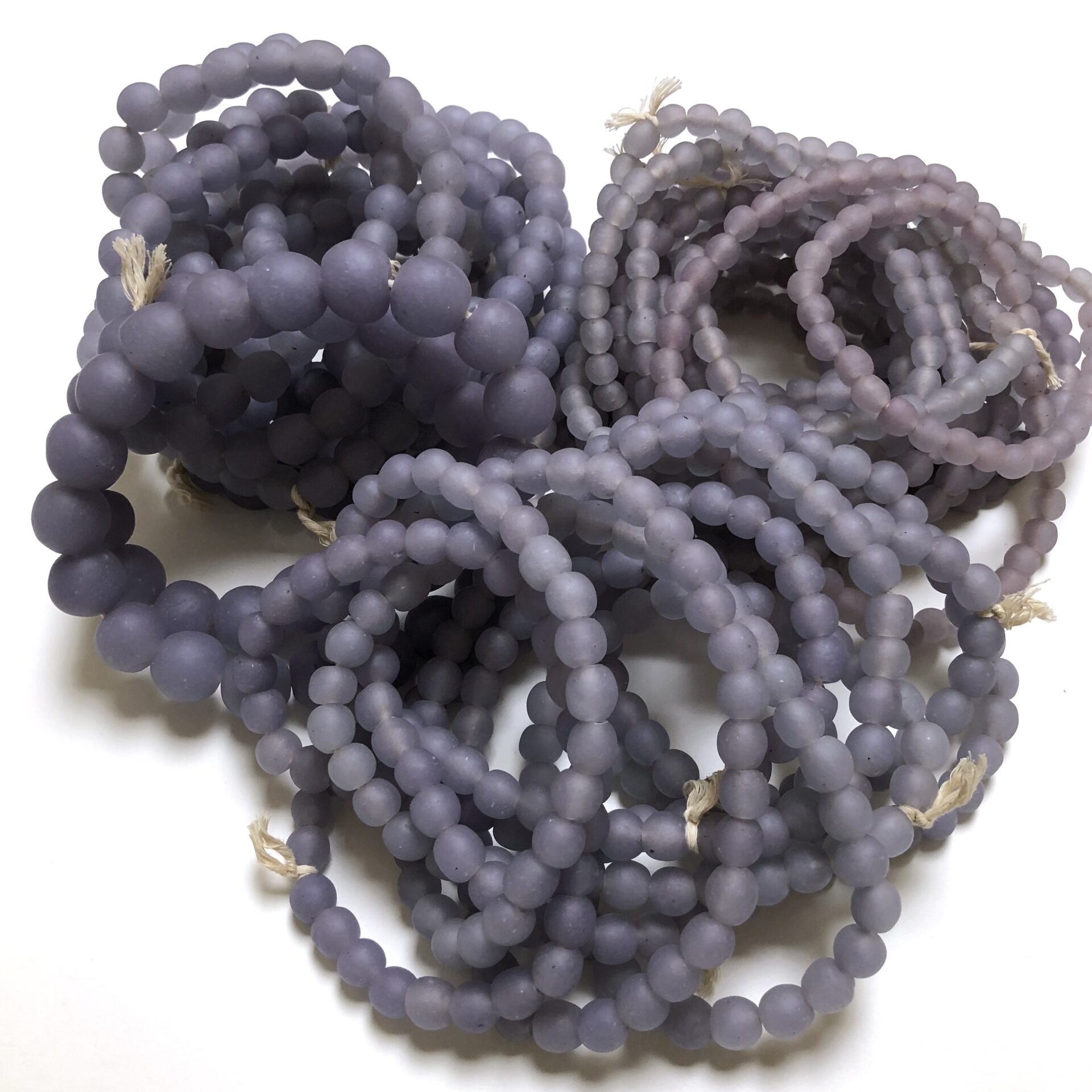 Polished Paster Recycled Glass Beads