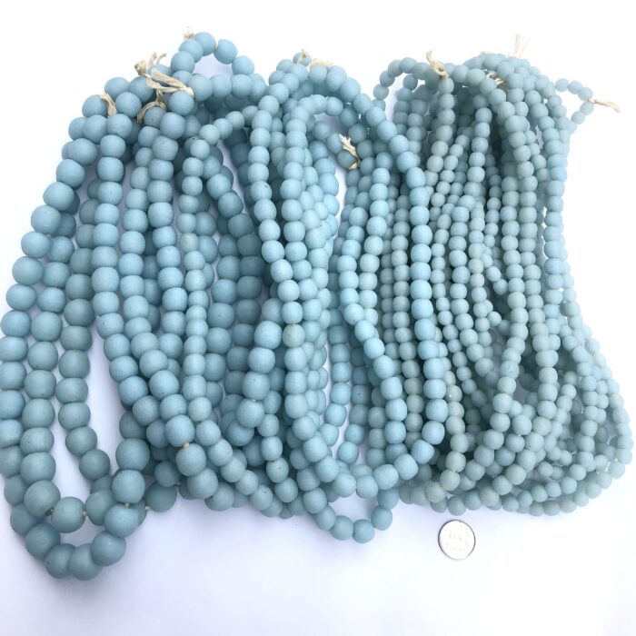 Light Blue Pastel Recycled Glass Beads