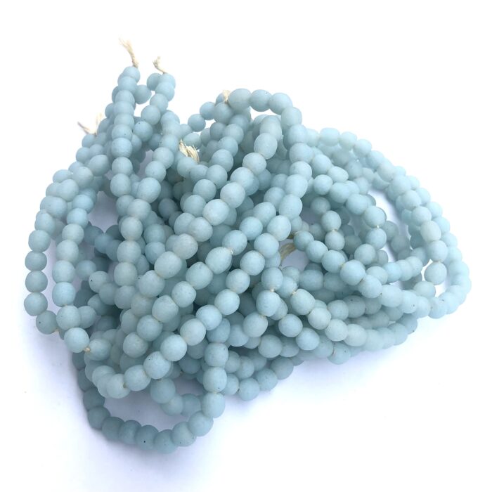 Light Blue Pastel Recycled Glass Beads