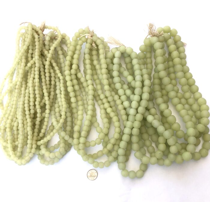 Pastel Lime Recycled Glass Beads