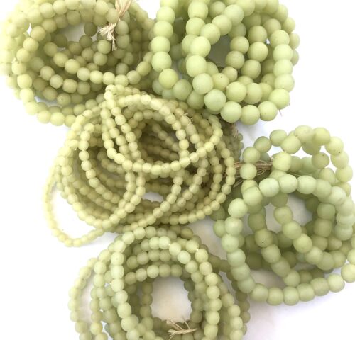 Pastel Lime Recycled Glass Beads
