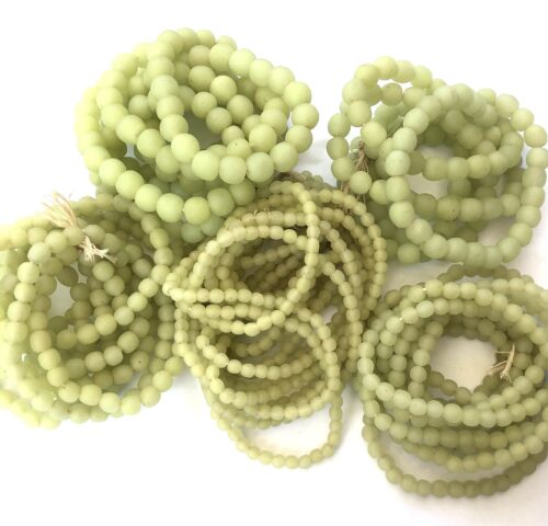 Pastel Lime Recycled Glass Beads