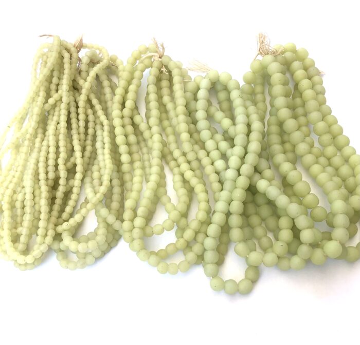 Pastel Lime Recycled Glass Beads