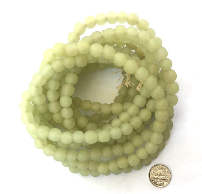 Pastel Lime Recycled Glass Beads
