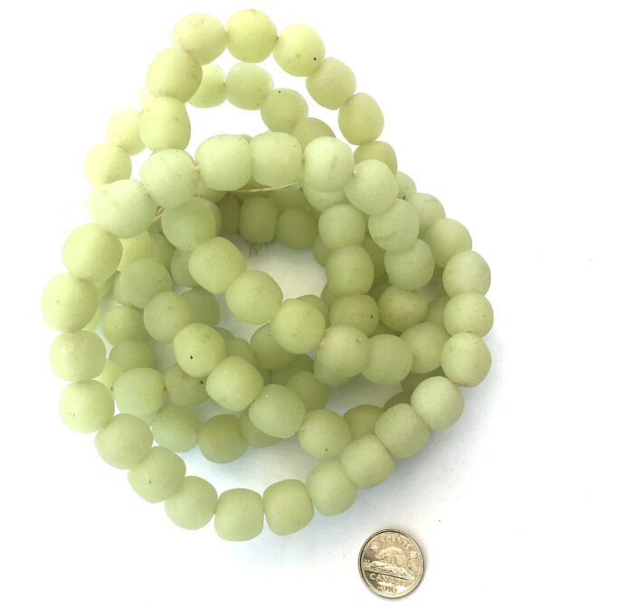 Pastel Lime Recycled Glass Beads