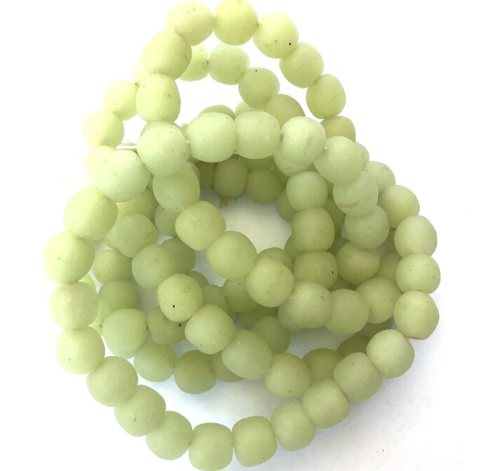 Pastel Lime Recycled Glass Beads