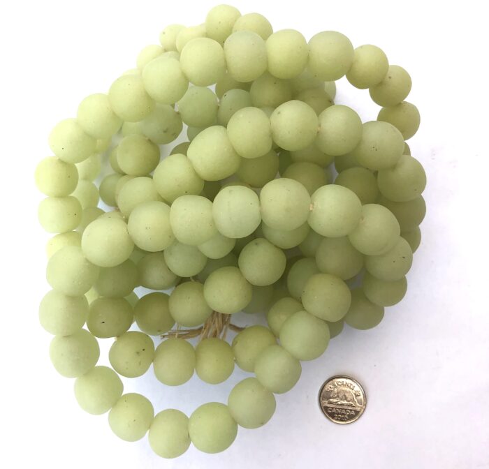 Pastel Lime Recycled Glass Beads