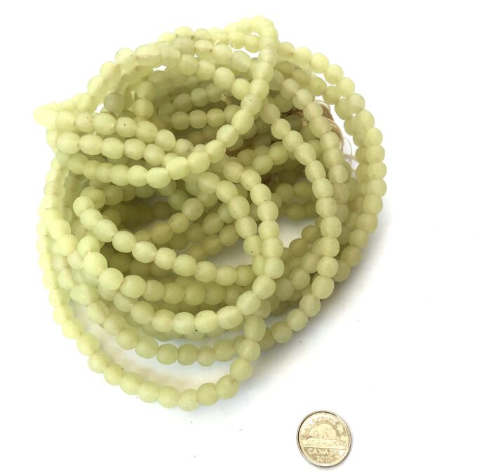 Pastel Lime Recycled Glass Beads