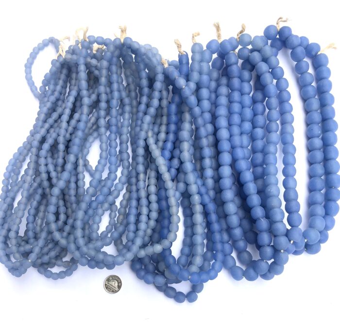 Pastel Blue Recycled Glass Beads