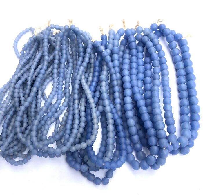 Pastel Blue Recycled Glass Beads