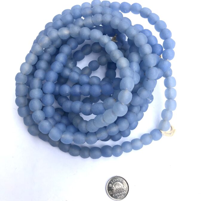 Pastel Blue Recycled Glass Beads