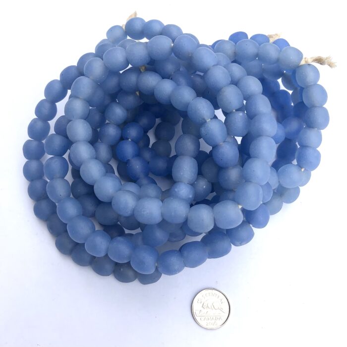 Pastel Blue Recycled Glass Beads