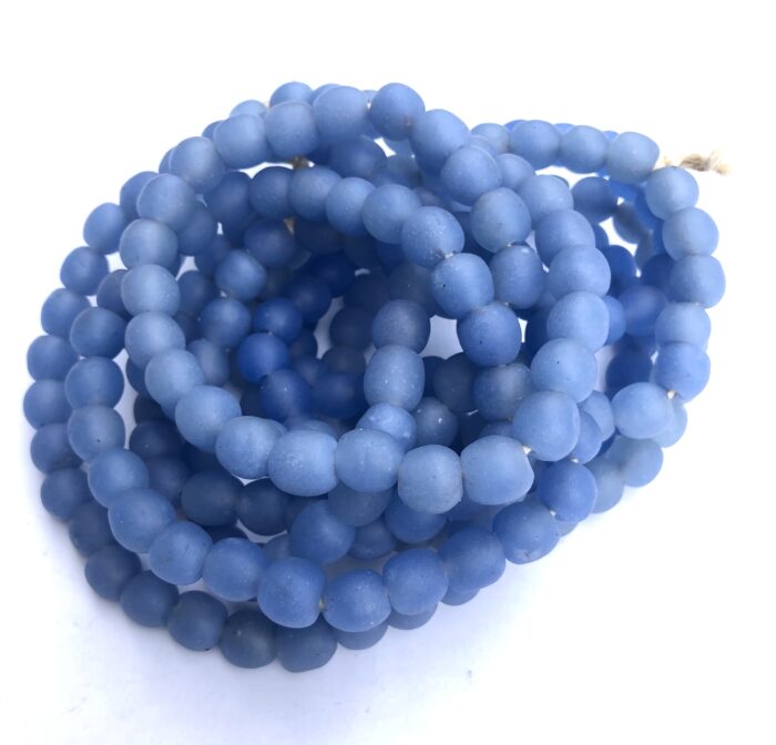 Pastel Blue Recycled Glass Beads