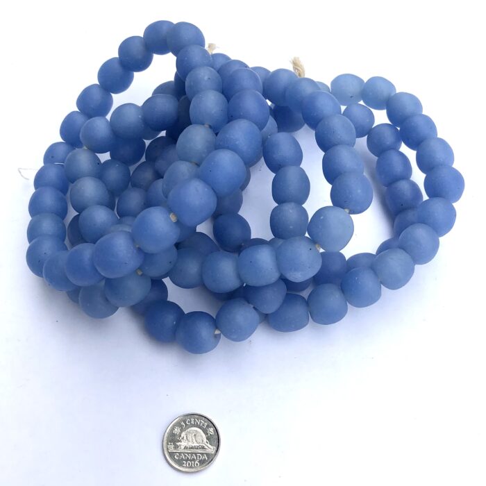 Pastel Blue Recycled Glass Beads