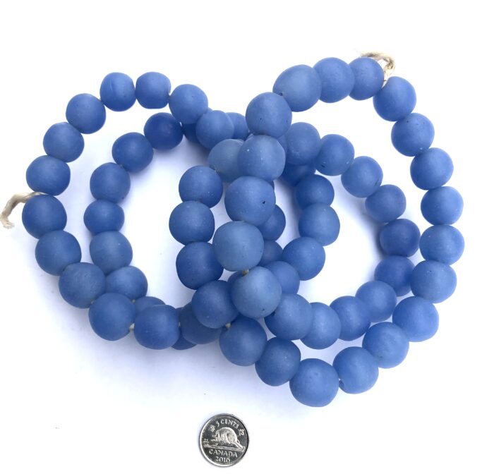 Pastel Blue Recycled Glass Beads
