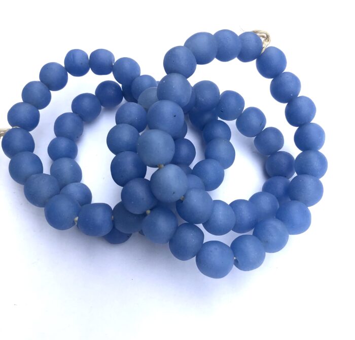 Pastel Blue Recycled Glass Beads