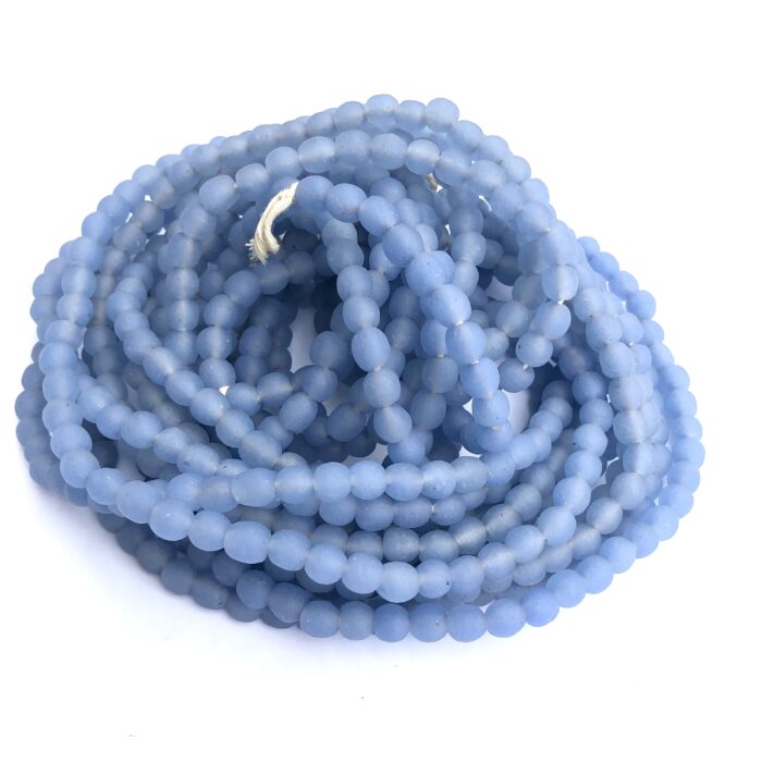 Pastel Blue Recycled Glass Beads