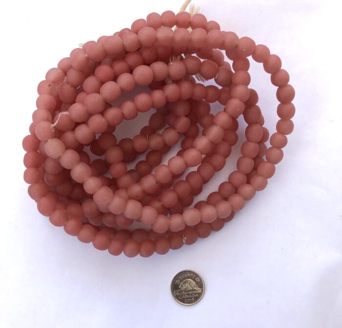 Pastel Watermelon Pink Recycled Glass Beads