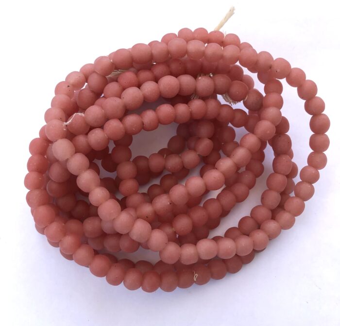 Pastel Watermelon Pink Recycled Glass Beads