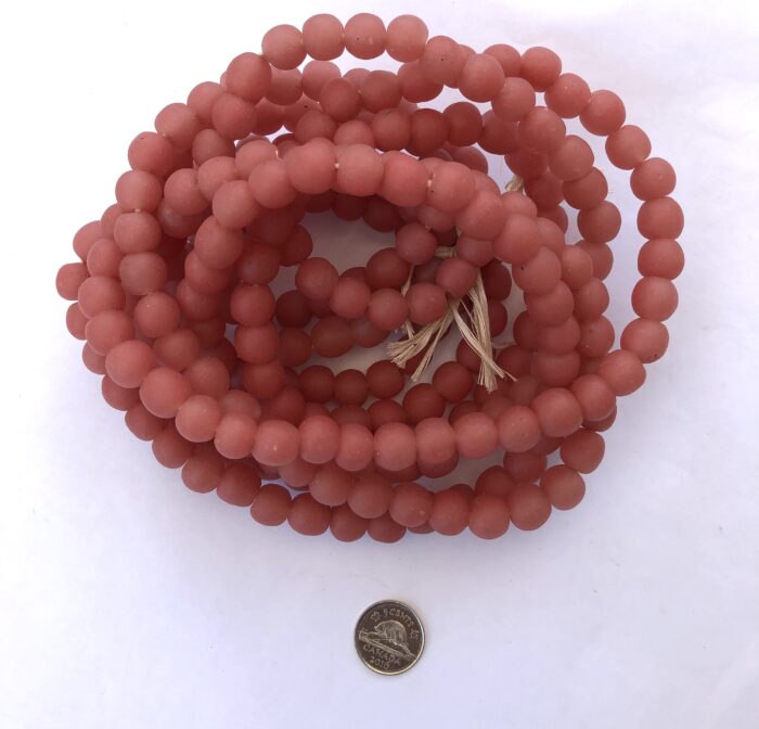 Pastel Watermelon Pink Recycled Glass Beads