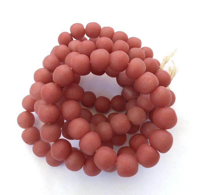 Pastel Watermelon Pink Recycled Glass Beads