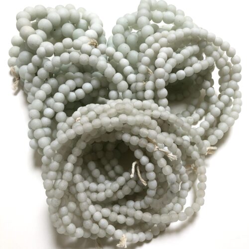 Pastel White Recycled Glass Beads