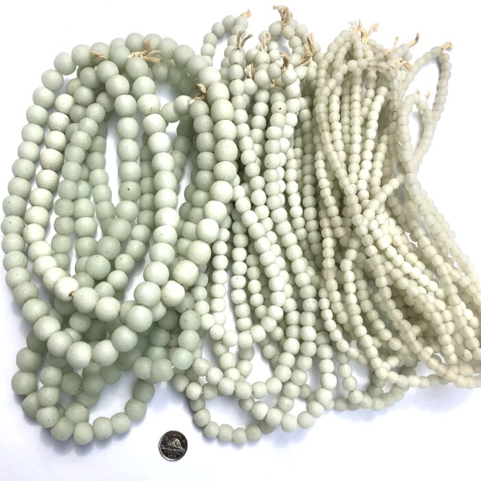 Pastel White Recycled Glass Beads