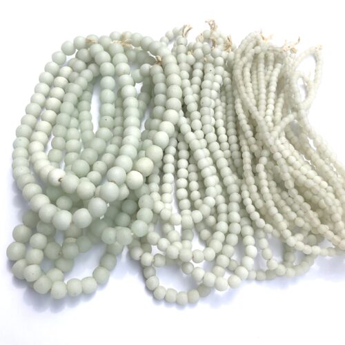 Pastel White Recycled Glass Beads