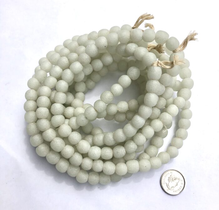 Pastel White Recycled Glass Beads