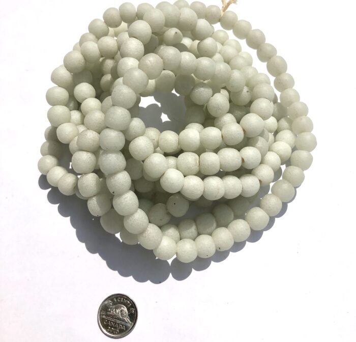 Pastel White Recycled Glass Beads