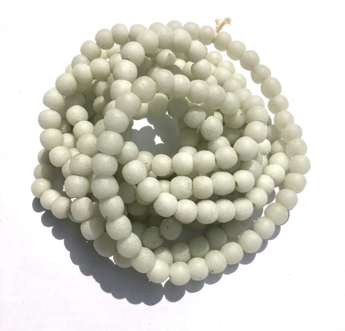 Pastel White Recycled Glass Beads