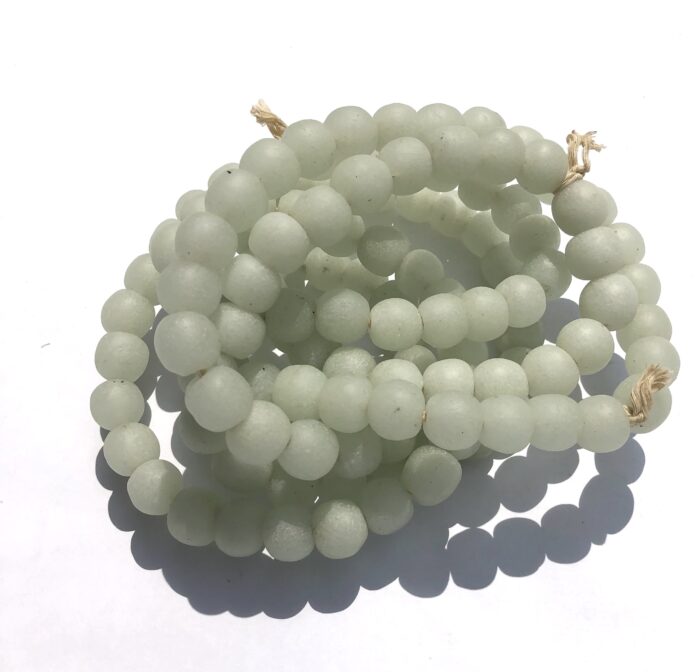 Pastel White Recycled Glass Beads